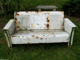  Patio Glider Bench Garden Furniture Pickup PA Bunting Refinish