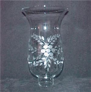 Clear Cut Glass Hurricane Lamp Shade 1 11 16 x 8 Floral