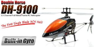 Hover Helicopter 9100 RC Single Blade 3CH Gyro FM Radio Control Servo