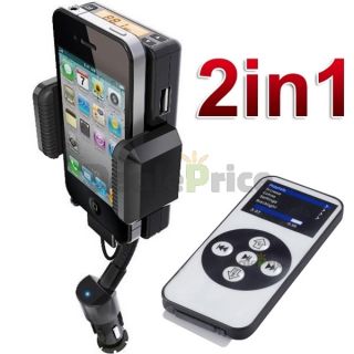 FM Transmitter Car Charger Holder Mount Remote for iPhone 3G 3GS 4S 4