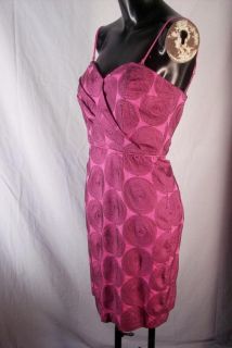 New Frock Tracy Reese Pink Black Embroidered Circles Dress 4 6