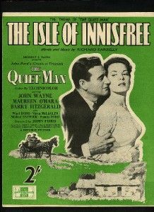 Vintage JOHN WAYNE MAUREEN OHARA The Quiet Man UK Sheet Music 1950