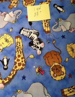 Must Sell Childrens Print on Blue 100 Cotton 1yd 28