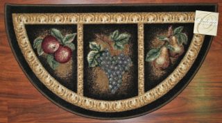  Kitchen Rug Mat Brown Washable Mats Rugs Fruit Grapes Pears