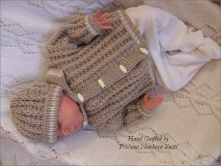  Pattern Baby Boys or Reborn Frankie Jacket/Coat & Hat in Two Sizes