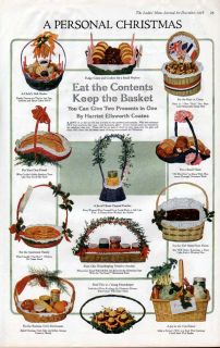 FP 1918 Home Decor Christmas Gift Basket Bakery Family Ad