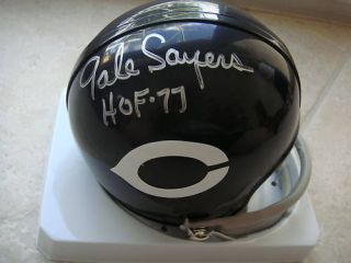 Gale Sayers Chicago Bears HOF 77 Signed Mini Helmet COA