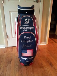 Presidents Cup Autographed Staff Bag by Fred Couples