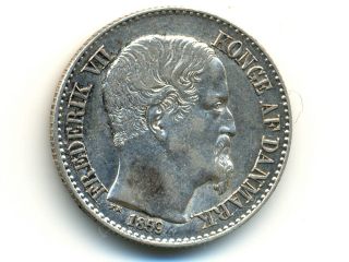 Danish West Indies 10 Cents 1859 Frederik VII Silver RARE