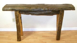Rustic Primitive Driftwood Sofa Console Hall Table Made in USA One of