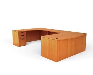 Double Pedestal U Shape Laminate Office Furniture Desk