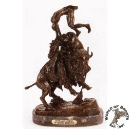 Buffalo Horse by Frederic Remington Bronze 32x22 Handcast Sculpture