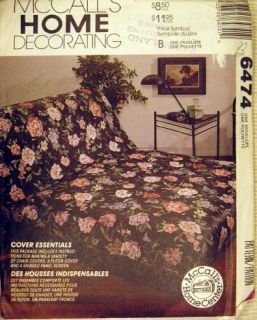 Sewing pattern FUTON COVER CHAIR COVERS & PADS panel screen