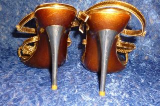 Fredericks of Hollywood Rhinestone Stiletto Heels Sandals Size 8