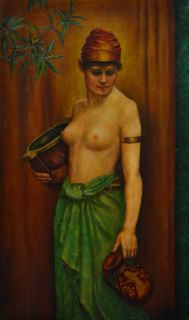   Water Girl Original Oil Painting Frederick Goodall R A 1822 1904