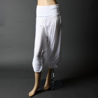 White Satin Jodhpur Dress Avant Garde Harem Drop Crotch Aladdin Pants