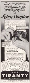 1932 Vintage French Ad Leitz Leica Couplex Photo Camera Double Vision