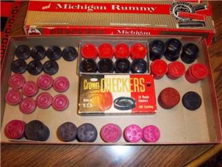 Vintage Checkers Lot 1939 Black Cat Michigan Rummy BD