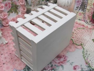 WOODEN PICKET FENCE CONTAINER~Shabby~Cottage~Chic~Garden~Country