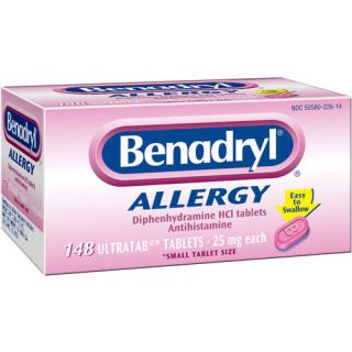 Benadryl 148 Ultratabs 25mg Allergy Antihistamine Fresh