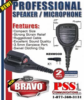 Bravo Speaker Shoulder Mic Kenwood TK 272 TK 272G TK360 TK360G K1 KMC