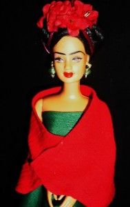 Frida Kahlo Wedding Dress Mexican Artist Hispanic OOAK Barbie Doll