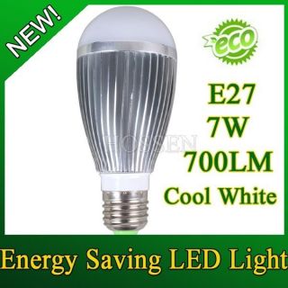 Eco friendly E27 7W 700LM Cool White Energy Saving 7 LED Globe Bulb