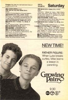 Growing Pains TV Guide Ad clipping Leonardo DiCaprio Kirk Cameron