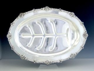 Friedman Silver Co New York Gadrooned Shell Serving Meat Tray Platter