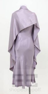 John Galliano Lilac Sleeveless Cowl Neck Dress Wrap Shawl Set Size US