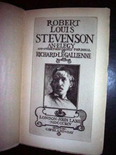 Robert Louis Stevenson Elegy by Richard Le Gallienne