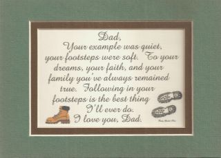 Dad Footsteps Fathers Verses Poems Love Plaques Sayings