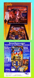 frontier 1980 bally pinball flyer 8 1 2 by 11 original in mint