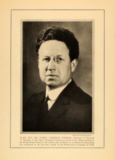 1924 Print Harry Emerson Fosdick Theology Presbyterian