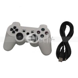 Wired Shock Game Controller for Sony PlayStation 3 PS3 White