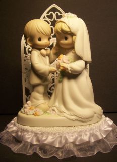 PRECIOUS MOMENTS Bride and Groom Wedding Cake Topper I give you my