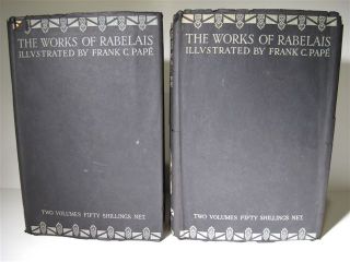 1927 Works of Rabelais Frank Pape Art 2 Vols Fine DJ