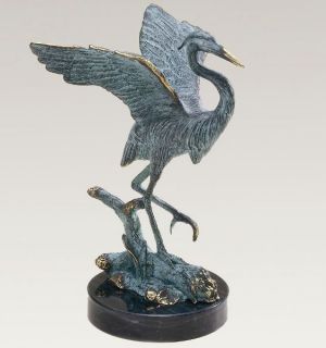  Heron Statue Marble Base Sea Bird Water Birds Art Sculpture