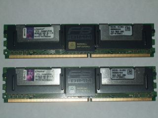4GB KINGSTON 2x2GB DDR2 PC2 5300 FULLY BUFFERED MEMORY 667MHz P N KTH