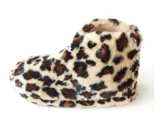 New Womens Girls Funky Fluffy Fur Warm Cosy Slippers Booties Leopard