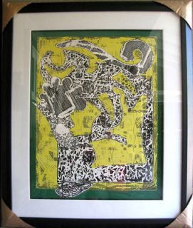Frank Stella Lithograph Green Journal Signed Framed
