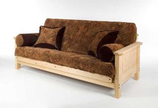 solid panel full size futon sofa bed frame pine wood elegance at a