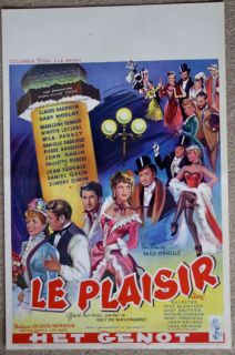 Jean Gabin Le Plaisir Very RARE Vintage Original Belgian Movie Poster