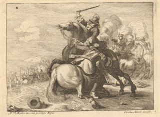 17th century Horse battle   Frans Van der Meulen