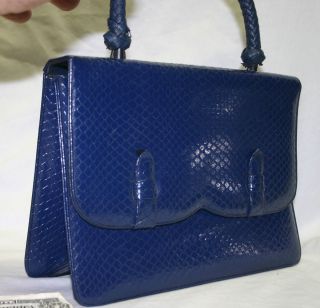  Susan Gail Original Hand Bag Purse Blue Faux Snakeskin L K