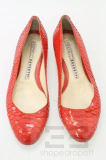 Fratelli Rossetti Red Patent Snake Effect Leather Ballet Flats Size 39