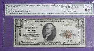 1929 $10 00 National Currency Note Galeton Penn ETS
