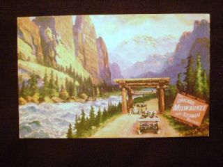  Milwaukee & St. Paul Railroad Postcard Gallatin Gateway to Yellowstone