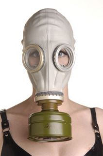 Authentic Military Full Head Rubber Gas Mask Hood