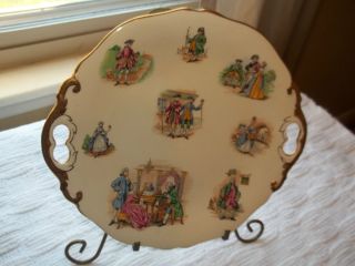 Royal Winton Gainsborough Handled Cake Plate /England/People with Gold